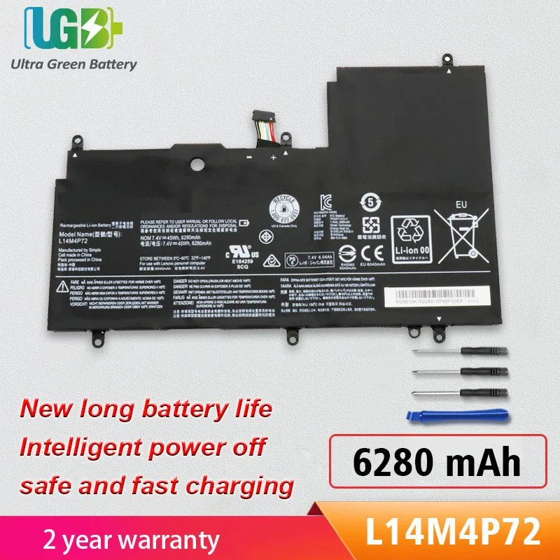 

UGB New L14M4P72 L14S4P72 Battery For Lenovo Yoga 3 14 Yoga 700 14ISK Serie Yoga3 14-IFI Yoga3 14-ISE 7.4V 45WH
