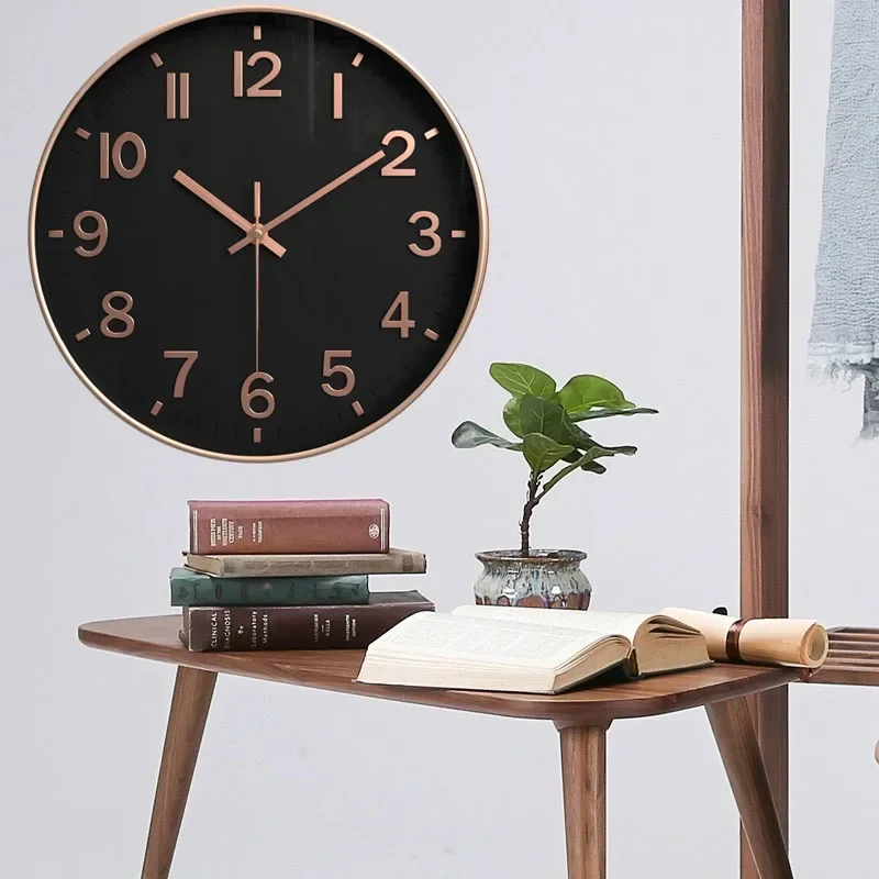 12-дюймовые Простые Модные настенные часы бесшумные круглые Трехмерные для учебы