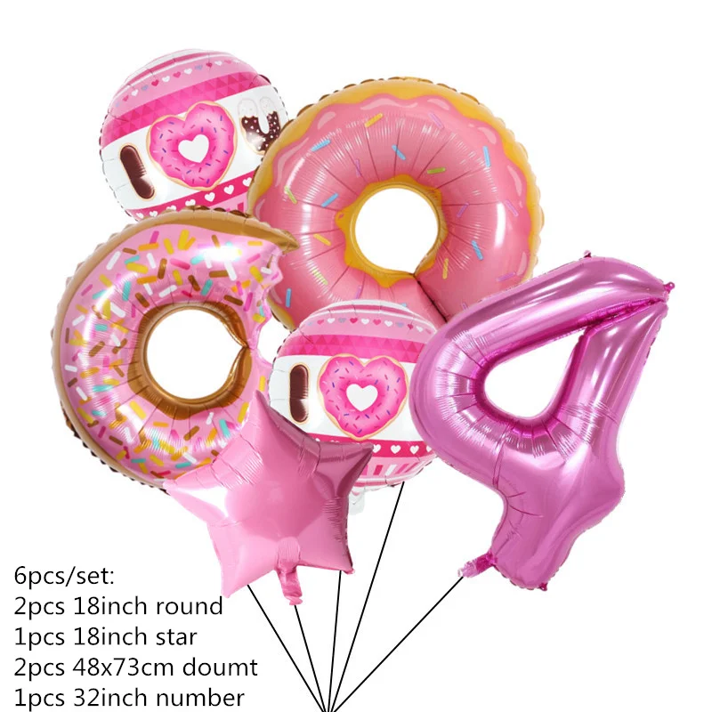 

Розовая одноразовая скатерть для вечеринки с пончиками