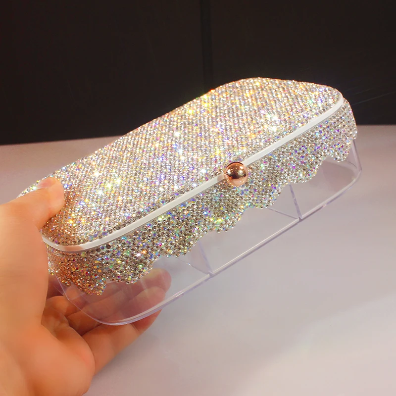 

30 Slot Compartment Plastic Storage Box with Rhinestone Bling Storage Box Jewelry Earrings Bead Container Grid Makeup Organizer