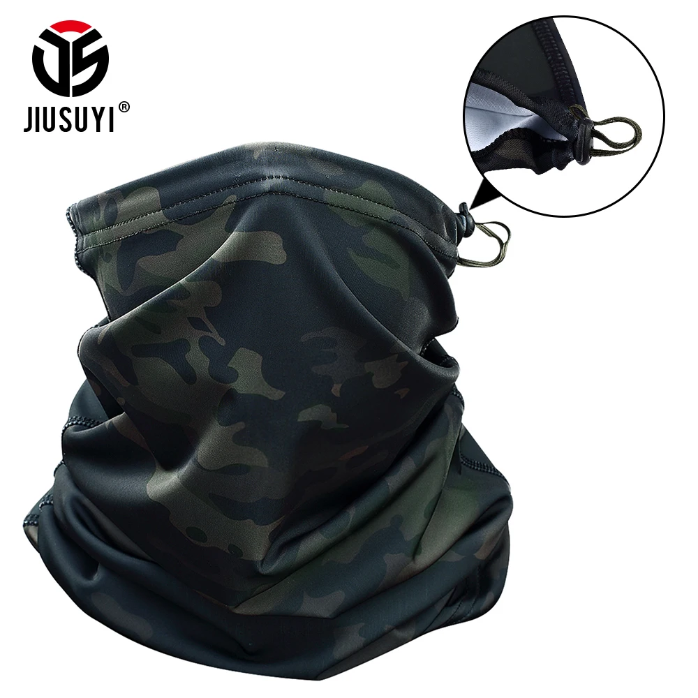 

Camouflage Ring Neck Gaiter Hunting Magic Scarves Bandana Tubular Half MaskTactical Sport Adjustable Belt Headband Balaclava Men