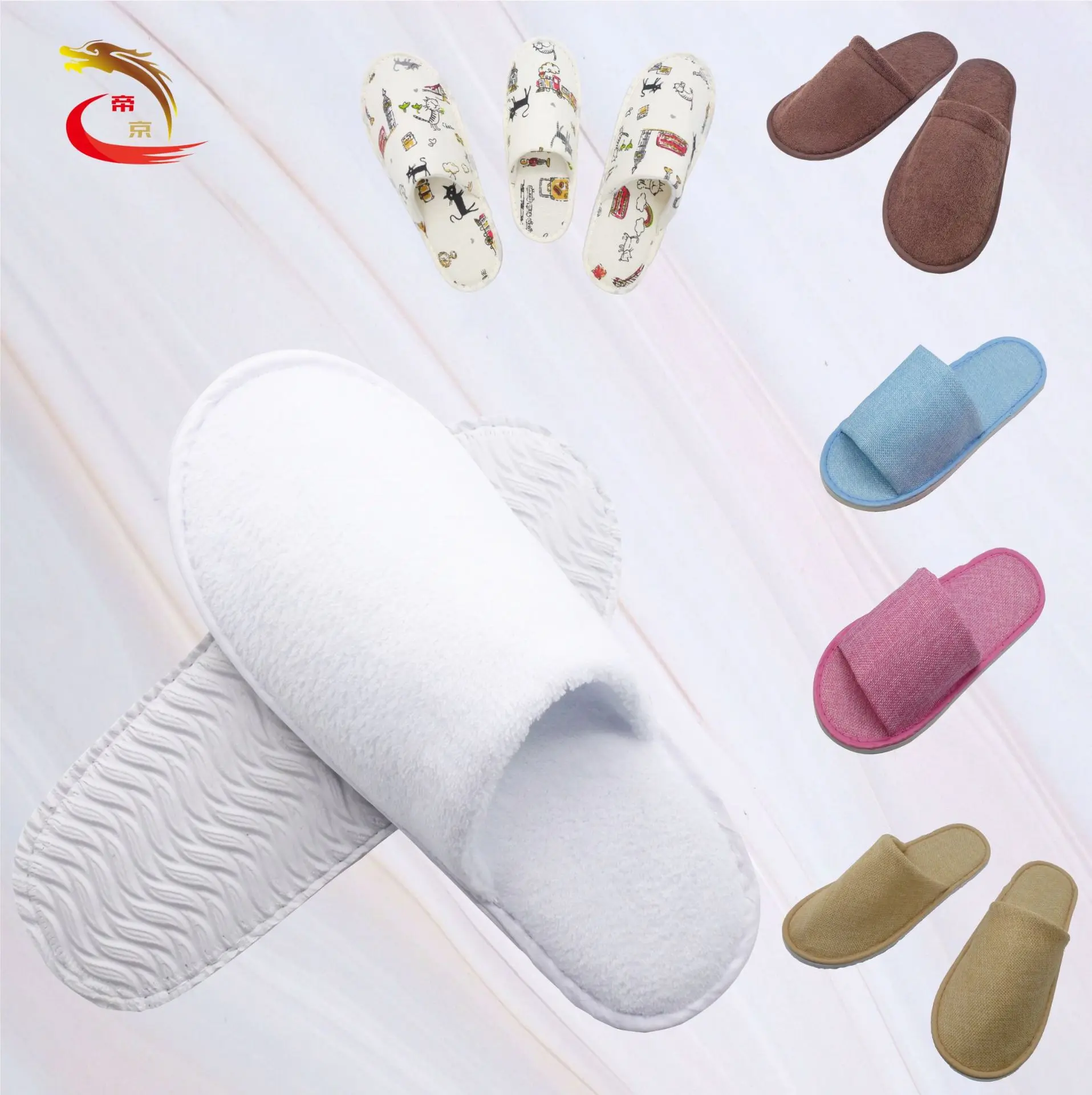 

Disposable slippers customized with mauve coral fleece children's non-slip slippers PD-M002wazi