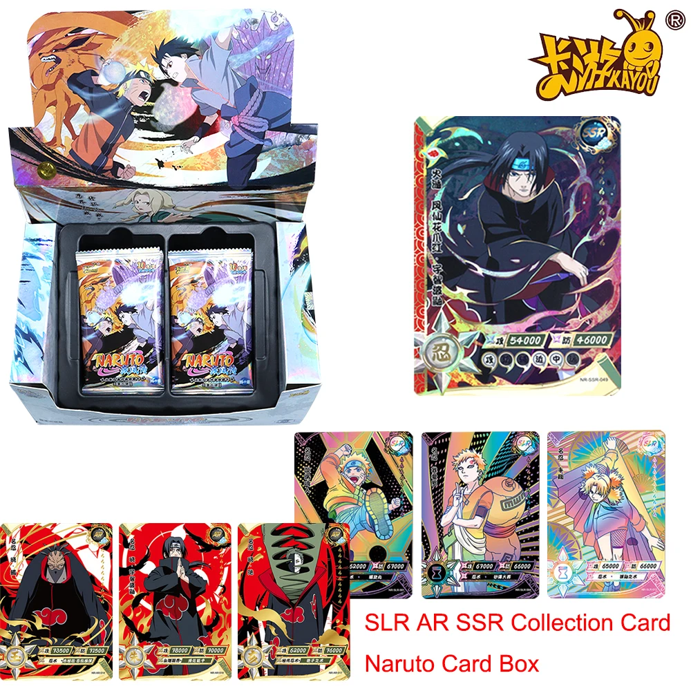 

KAYOU Original Anime Naruto Cards Box Genuine Game Peripheral Toys Bronzing Uzumaki Naruto Sasuke Uchiha Itachi Rare Collection