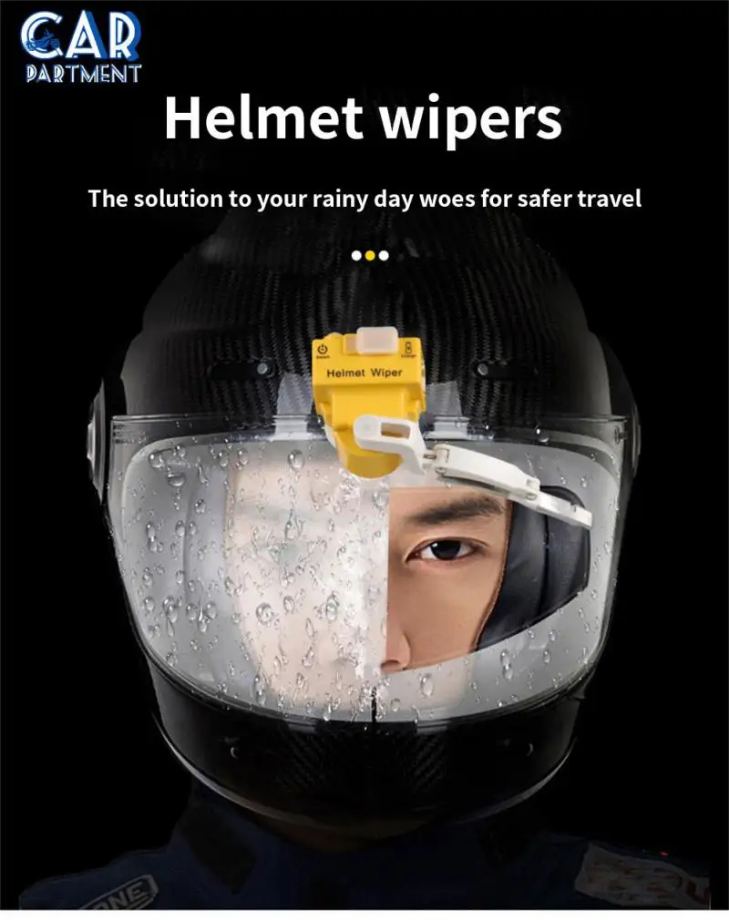 

Durable Motorcycle Helmet Electric Wiper Portable Motor Helmet Windshield Wiper Lightweight Compatible With Most Helmet