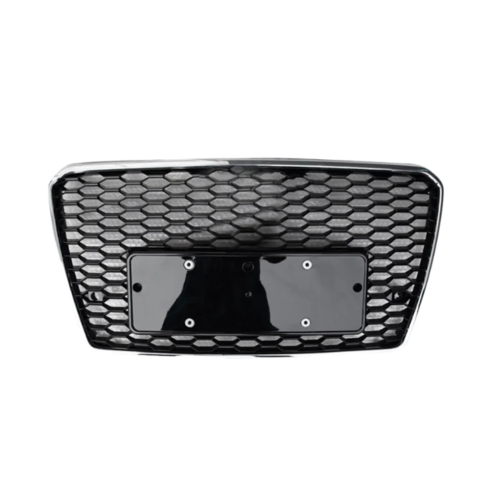 

W/LOGO For Audi A7/S7 2010 2011 2012 2013 2014 2015 Car Front Bumper Grille Centre Panel Upper black Grill (For RS7 style)