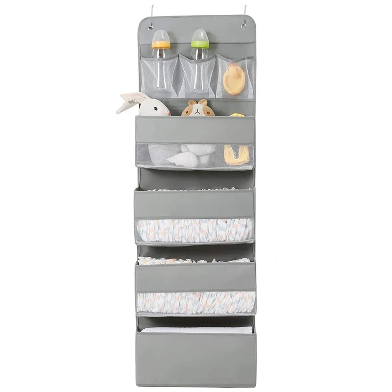 

Over Door Hanging Organizer Storage - Pockets Closet Bathroom Baby Nursery Organizer Perspective Window Wall Mount