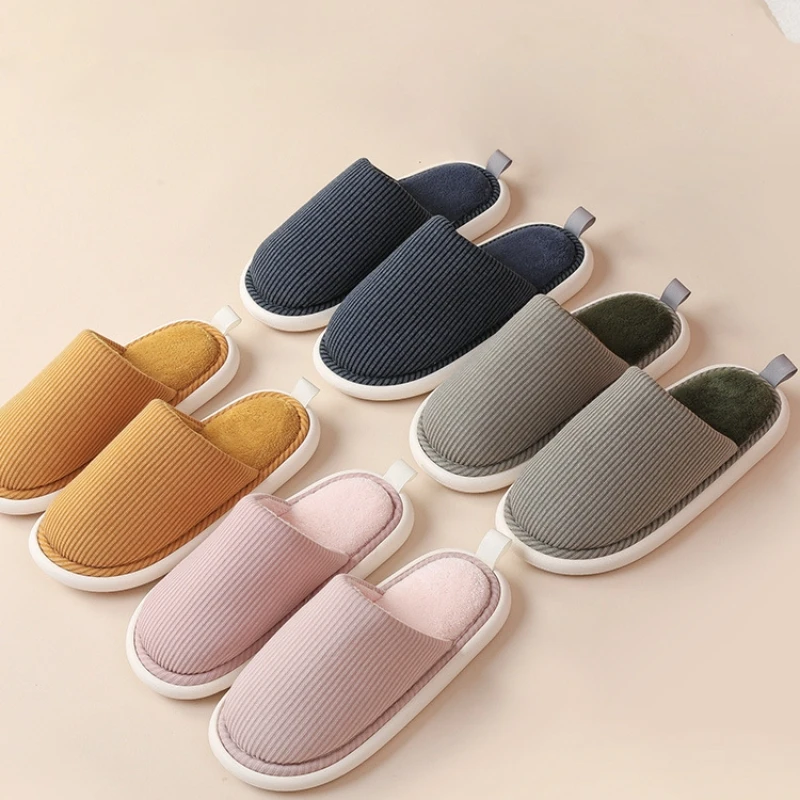 

Couple Linen slippers Winter Home Cotton Indoor Anti Slip Shoes Sandals Shoes Solid color Women Men Slides Summer Linen slippers