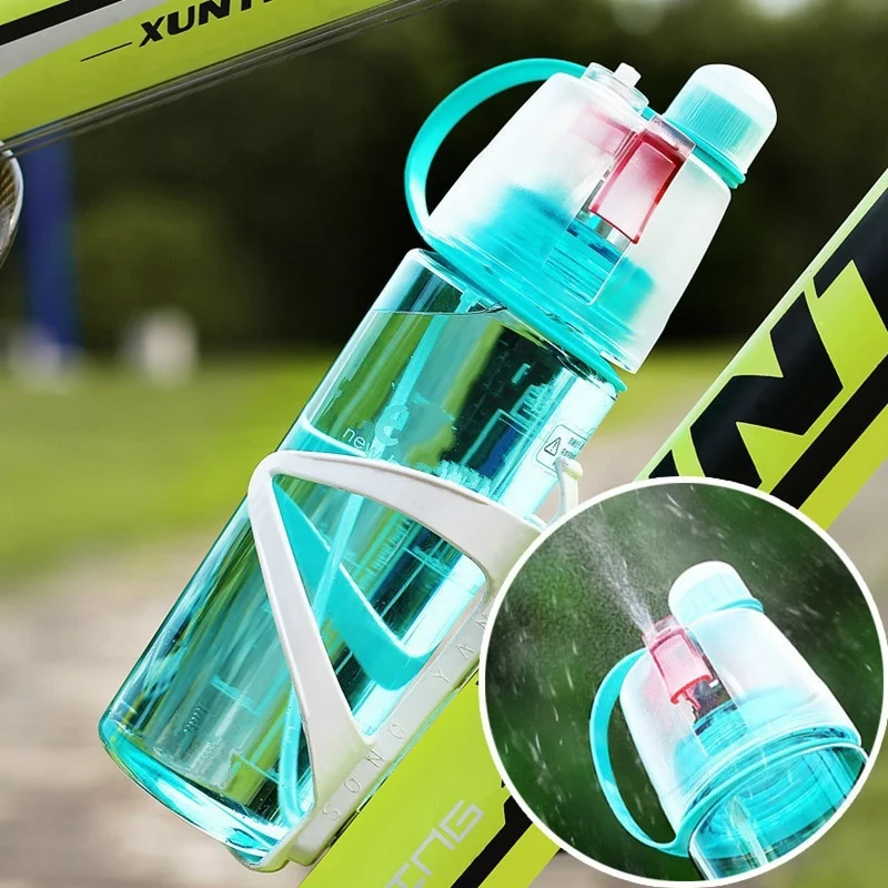 Sports Spray Water Cup Plastic Outdoor Kettle Cooling Water Bottle Creative Gift Spray Cup 3 Color images - 6