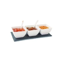 ramequins porcelain snack spoons with tray