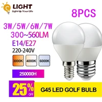 8pcs led mini bulb g45 e14 e27 ac220v 240v 3w 7w ultra high light efficiency stroboscopic for kitchen housing down lamp