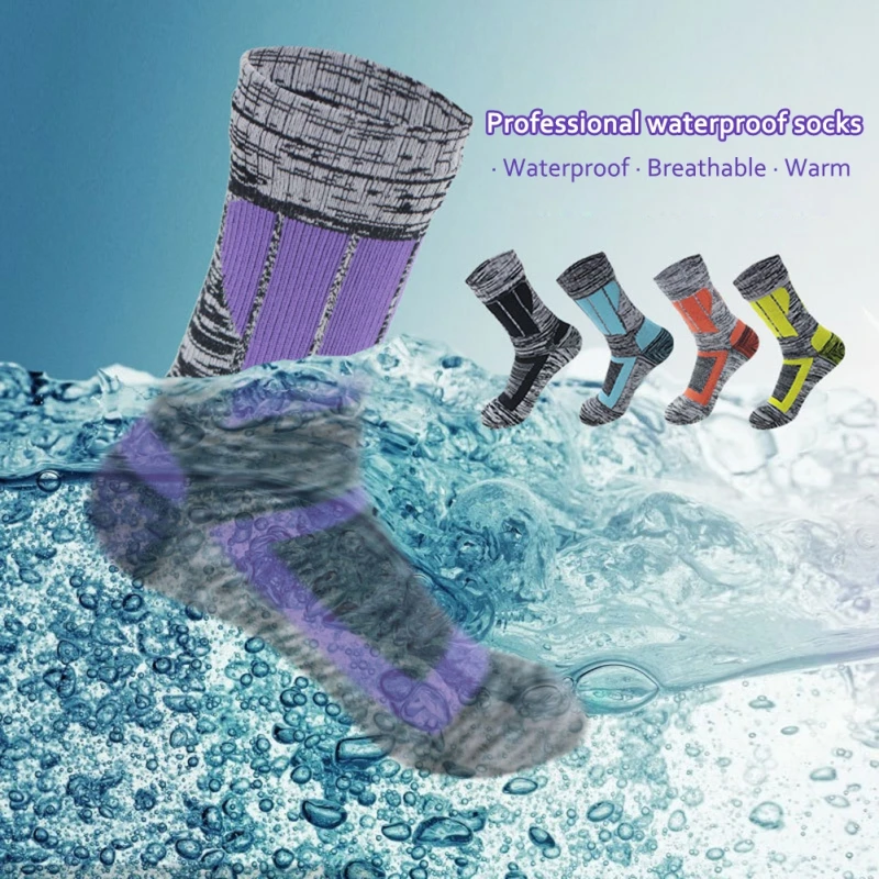 Купи Outdoor Waterproof Socks Hiking Wading Camping Winter Skiing Waterproof Sock Snow Skiing Seamless Soft Warm Windproof Socks за 652 рублей в магазине AliExpress