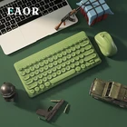 EAOR 2,4G Беспроводная клавиатура, мышь, набор 79 клавиш, ретро Беспроводная мини-клавиатура, бесшумная Милая клавиатура, мышь, комбо для ноутбука, настольного ПК