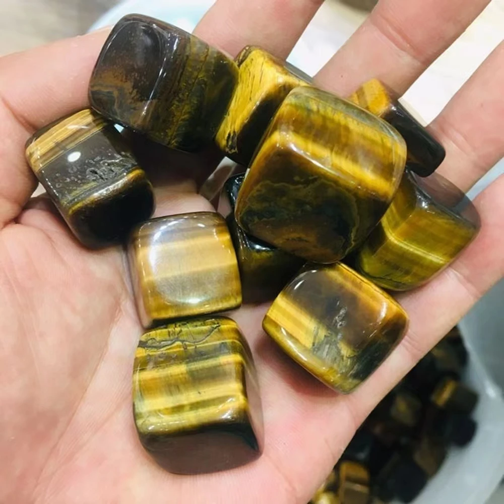 

Natural Tiger Eye Stone Polished Rolling Stone Crystal
