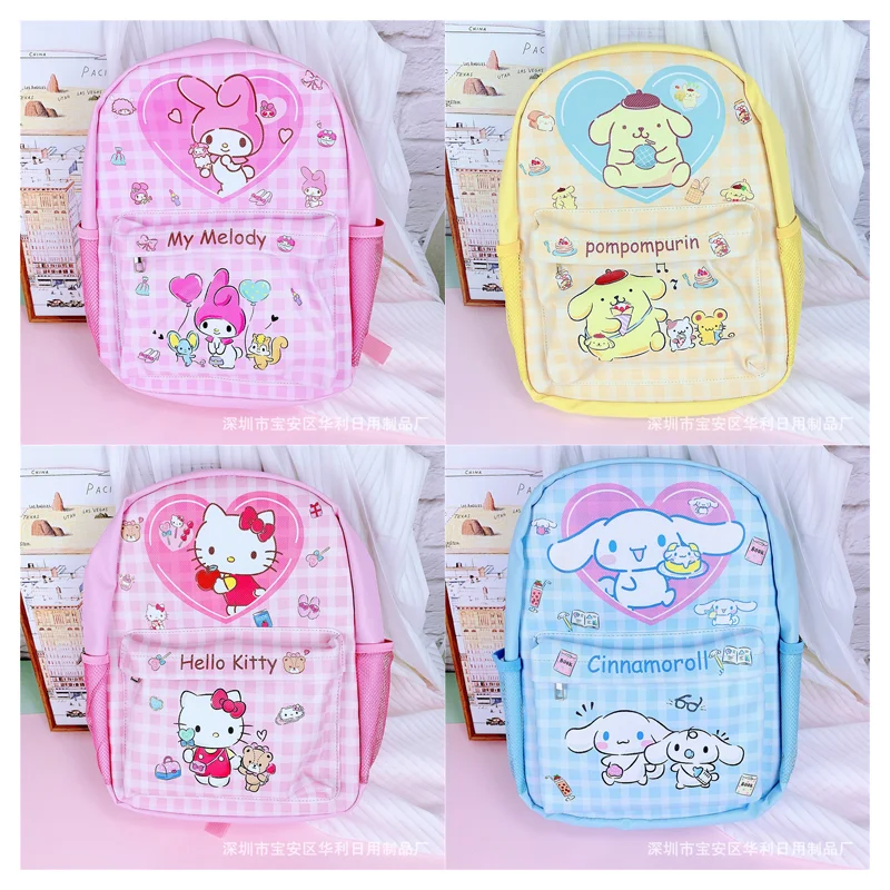 

Милый мультяшный рюкзак Sanrios серии аниме My Melody Cinnamoroll Hellokittys Kuromi PU портативный вместительный рюкзак подарок для девочки