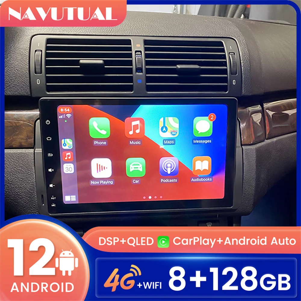 

2Din Car Stereo For BMW E46 1998-2006 Android 12 Radio Carplay Autoradio GPS Navigation Car Multimedia Player WIFI 4G