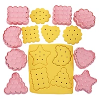cute cookie cutters shapes 8 pcs biscuit stamps molds clear 3d heart flower star shape embossing baking tool for pastry fondant