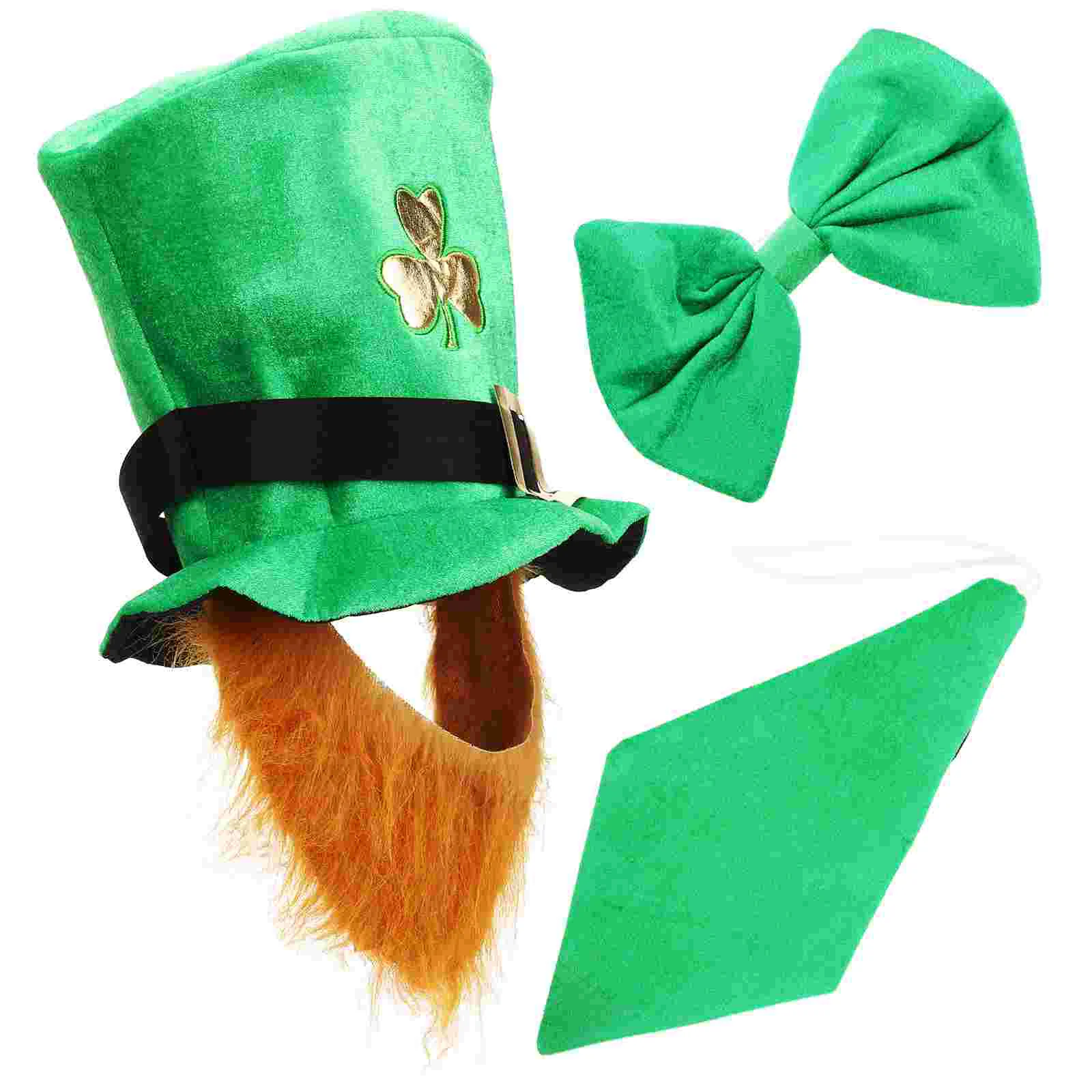 

Patrick Day S St Hat Costume Party Patricks Beard Accessories Leprechaun Favor Green Tie Bow Shamrock Ornament Set Decor