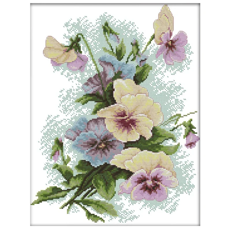 

Наборы для вышивки крестиком, штампованные для взрослых, начинающих, детей, Цветочная вышивка 11CT, набор для рукоделия