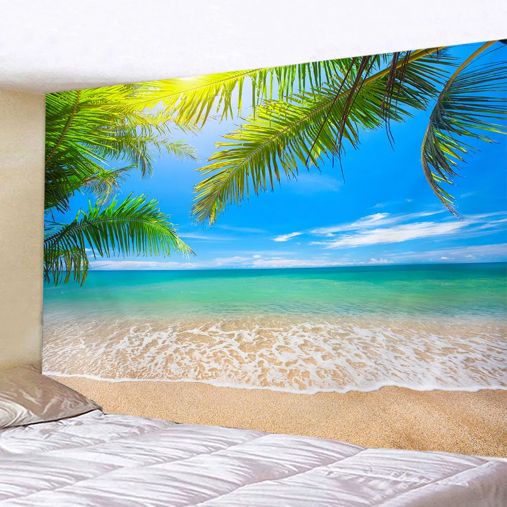 Настенный гобелен LVJIA, лес, морская пещера, полиэстер в а редер пещера лейхтвейса том 6