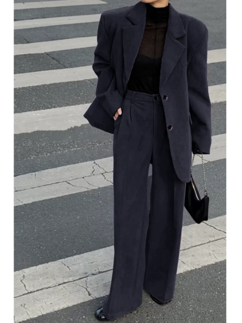 Костюм вельветовый Женский элегантный комплект из 2 предметов брюки однобортная