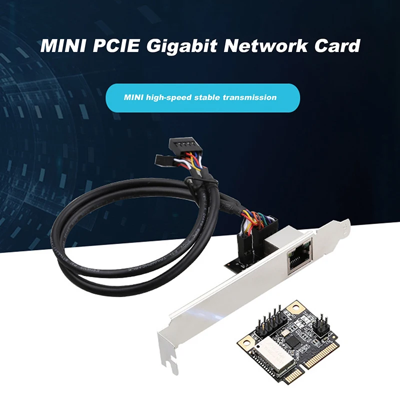 Фото Сетевая мини-карта PCI-E Gigabit, Ethernet Сетевая карта RJ45 для настольных ПК, сетевая карта PCIE, без драйвера №1