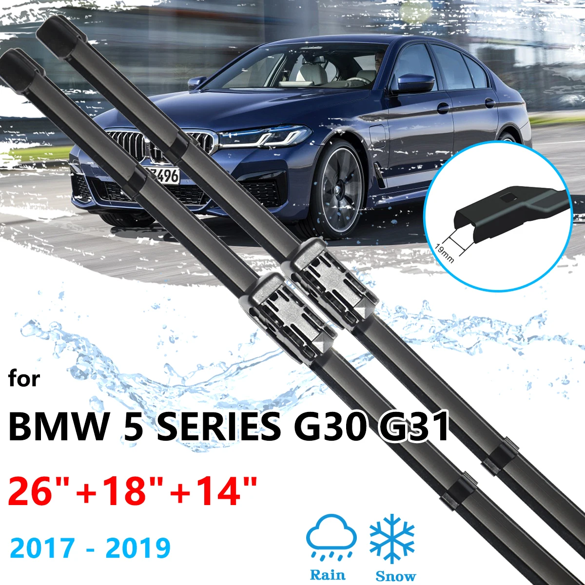 

Для BMW 5 серии G30 G31 2017 ~ 2019 520i 523i 528i 530i 535i 550i передние и задние дворники лобовое стекло щетки для ветрового стекла автомобиля
