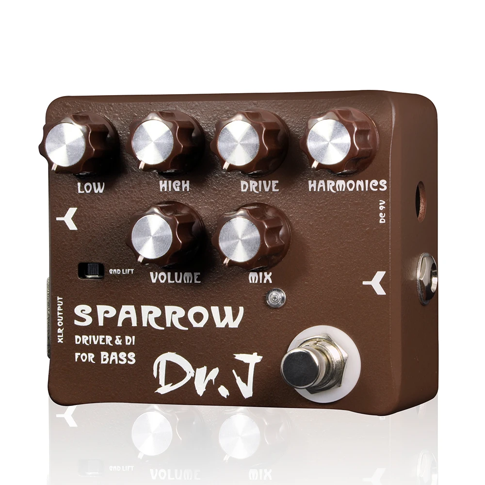 D53 SPARROW Driven & DI for Bass Dr. J Series Guitar Pedal Effect Tube Bass Amp with Driven High and Low Frequency Circuitry