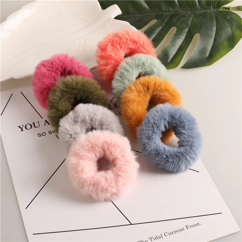 

New Warm Soft Elastic Hair Band Hair Scrunchies Women Ponytail Holder Rubber Band Velvet Hair Ties Ropes Girls Hair Accessories