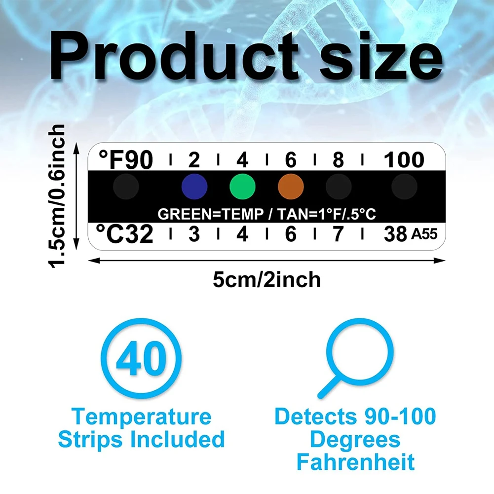 40 шт. клейкие полоски для измерения температуры 90-100 градусов по Фаренгейту