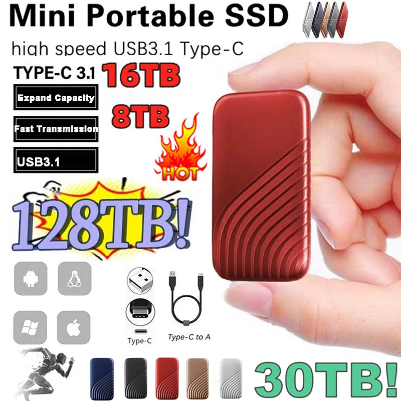 

2023 Original Ssd Hard Disk 2TB SSD 2.5 Inch 256TB Hard Drive Drive Hard Disk Portable Electronics for NOTEBOOK Mobile Phones