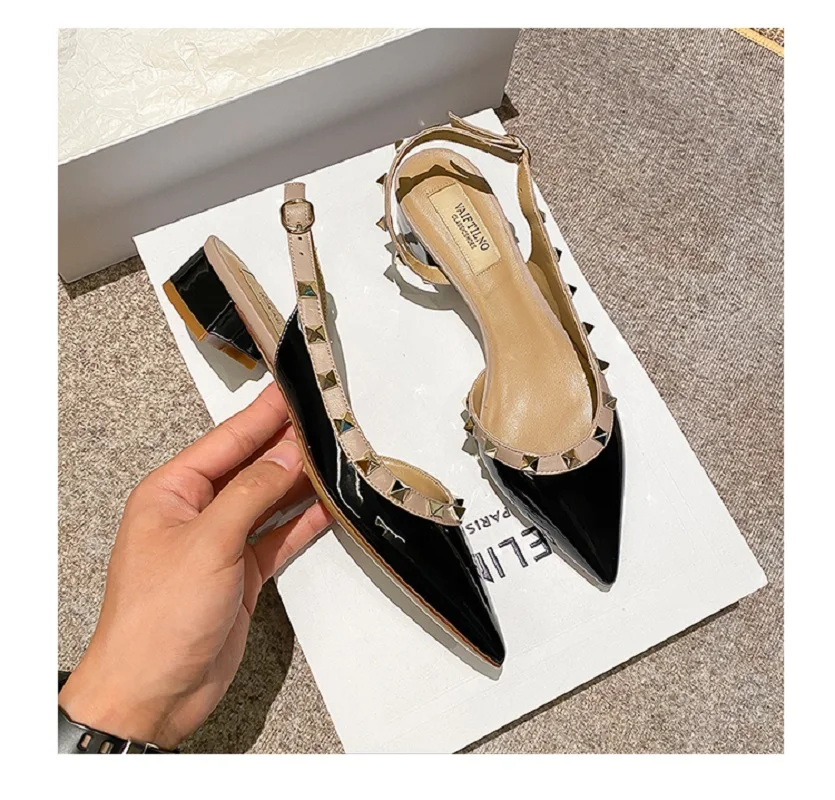 New Fashion Brand Women High Heeled High Quality Leather Rivet Shoes Casual Comfortable Pumps Sexy Party High Heels Office Shoes