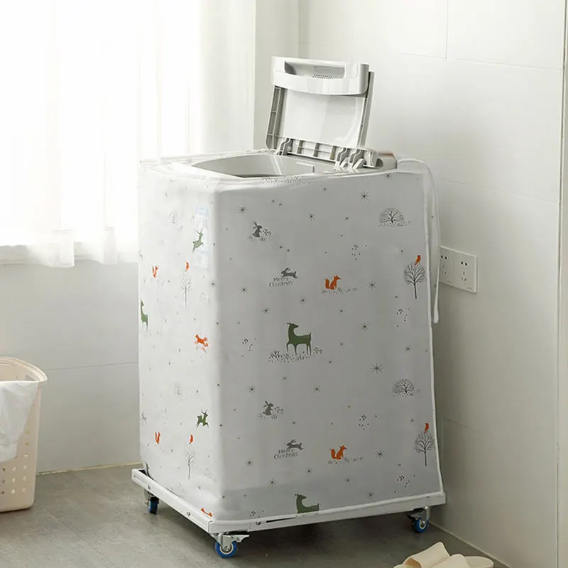 

Polyester Washing Machine Cover Dust Guard Portable Storage Bag Save Space Organizer Durable Dust Cover Storage Supplies