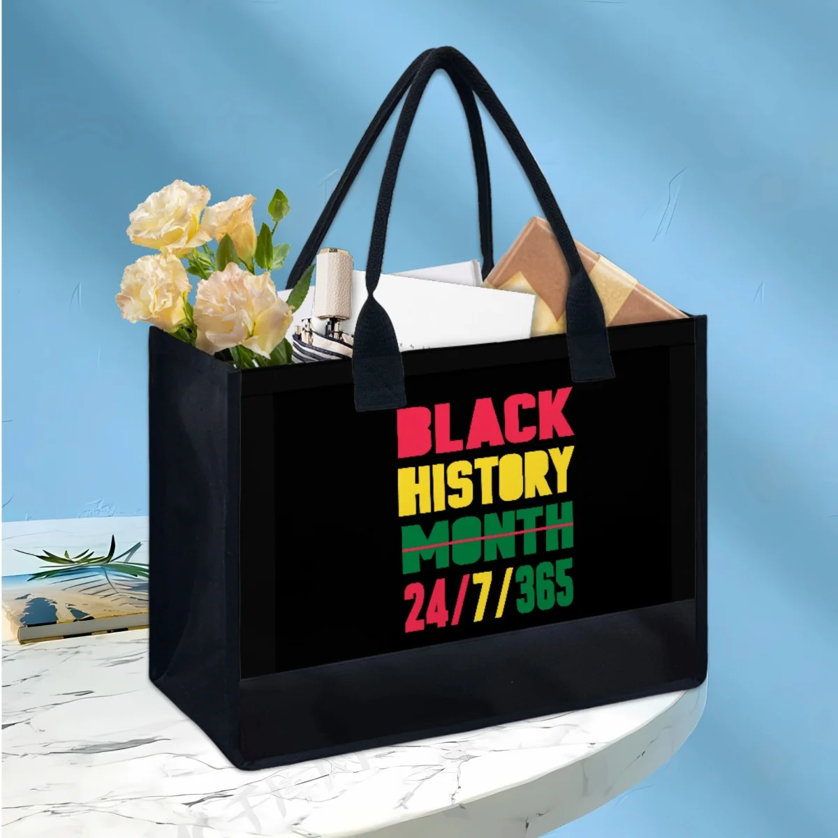

Large Capacity Black History Month Casual Girls Totes Canvas Bag Juneteenth 1865 Designer Vintage Shoulder Bag Classic Handbag