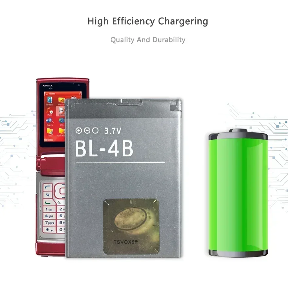 Аккумулятор BL-5C BP-4L 4GWA для Nokia 2610 6125 N900 E52 E55 E61i N93 5700 8800 6700 N81 710 510 625