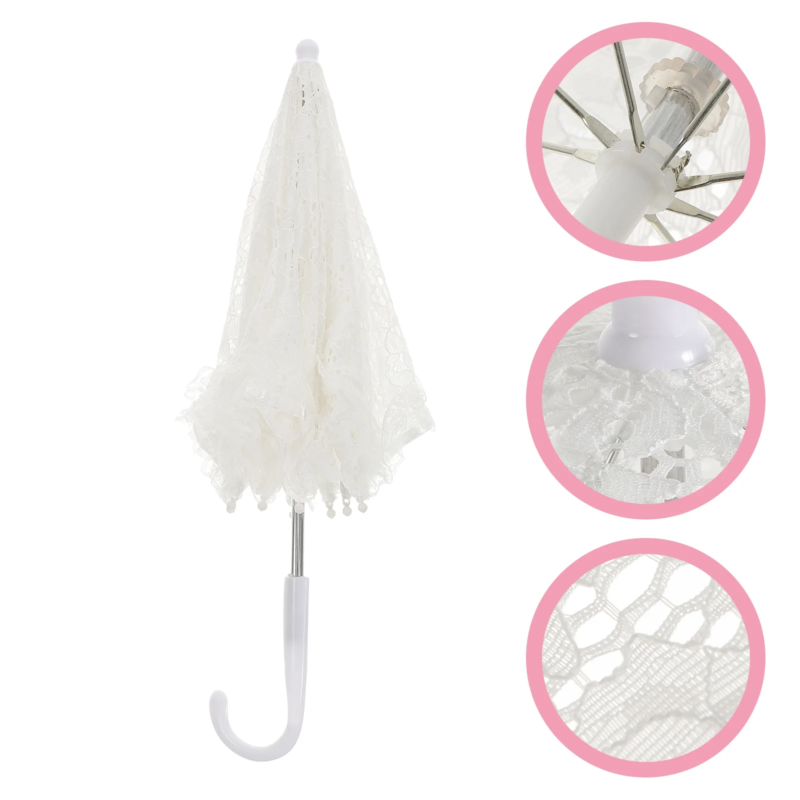 

Dancing Umbrella Bride Decorations Girl White Decorate Umbrellas Girls Lace Parasol Vintage Women's