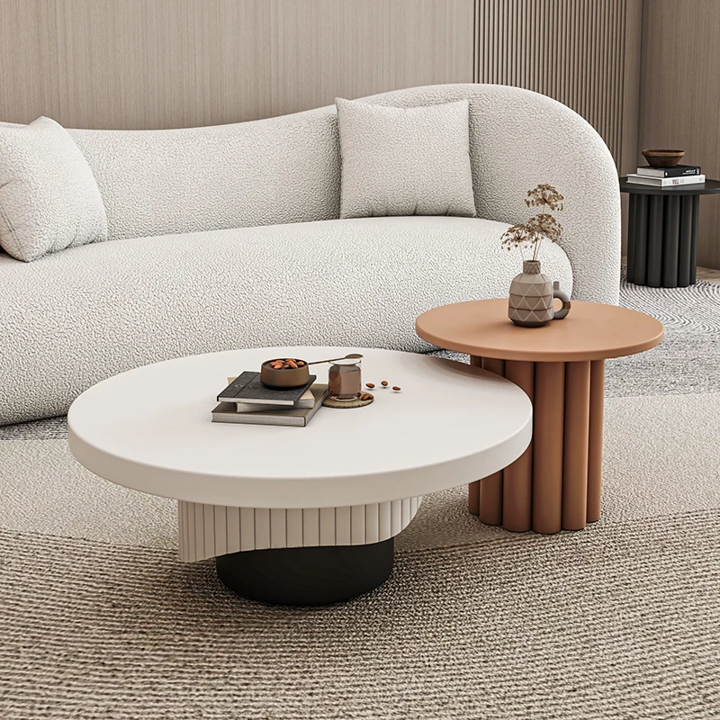 

Round Coffee Table Books Balcony Design Sedentary Modern Side Table Minimalist Writing Tavolino Salotto Moderno Home Furniture