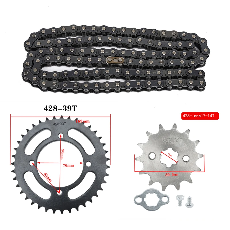 428 Chains Chain Sprockets Rear Back Sprocket Cog With Connecting Master Link For ATV Quad Pit Dirt Bike Buggy Go Kart Motorcycl