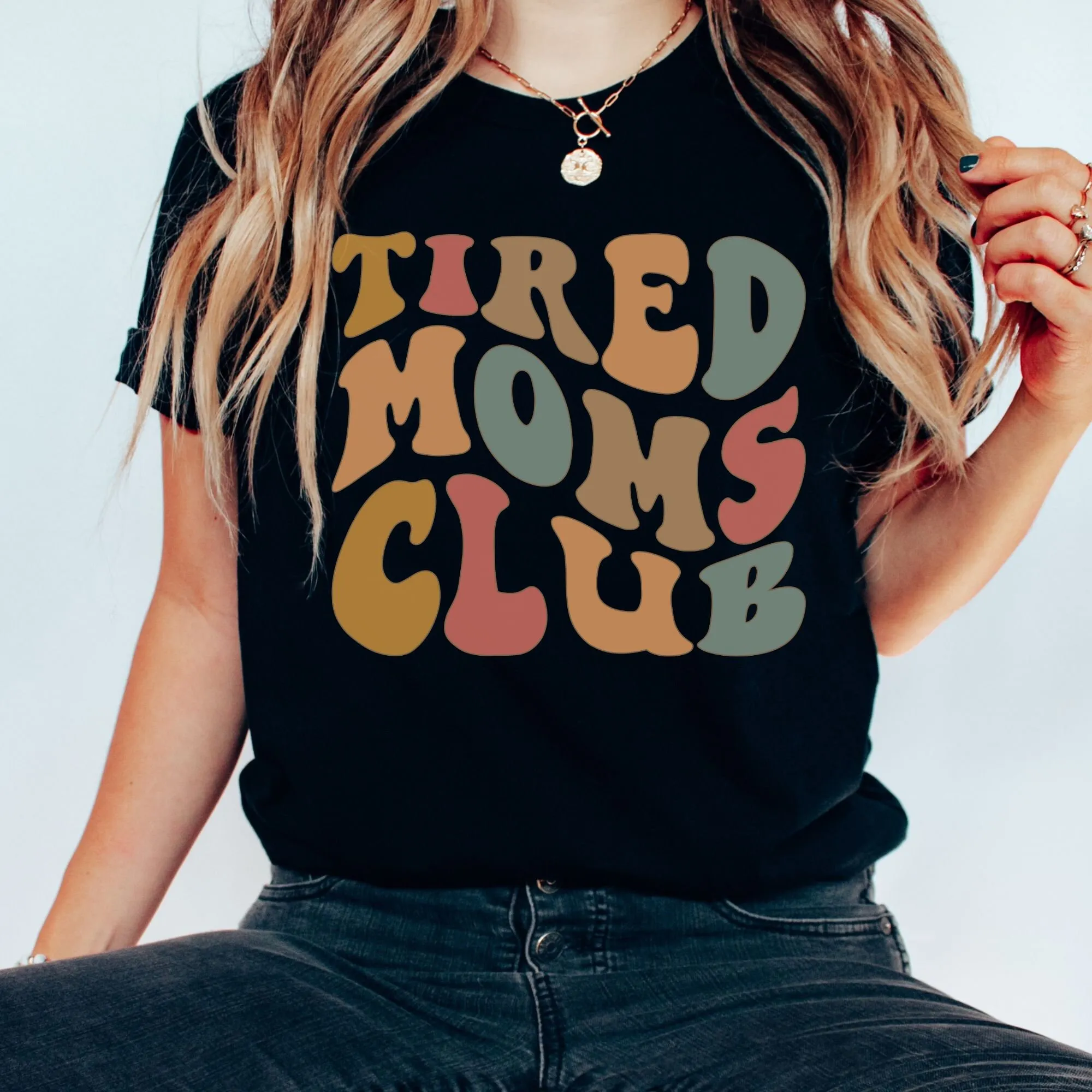 Футболка в стиле бохо для усталых мам Клубная футболка женщин милый топ на день