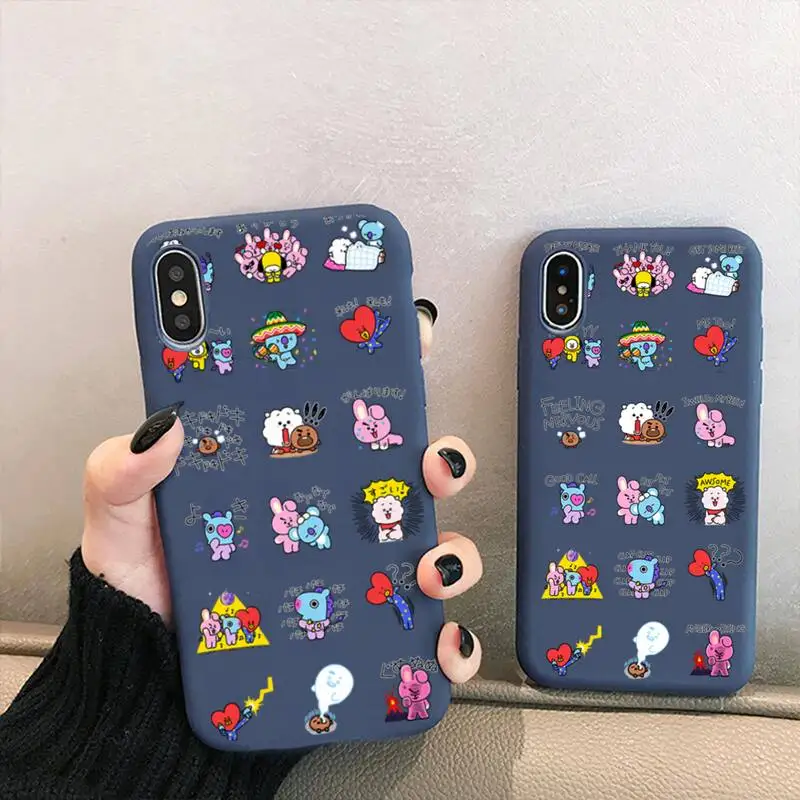

BANDAI Cartoon Lovely Animal Phone Case for iPhone 13 12 mini 11 Pro XS MAX X XR 7 8 6 Plus Candy Color blue Soft Silicone Cover
