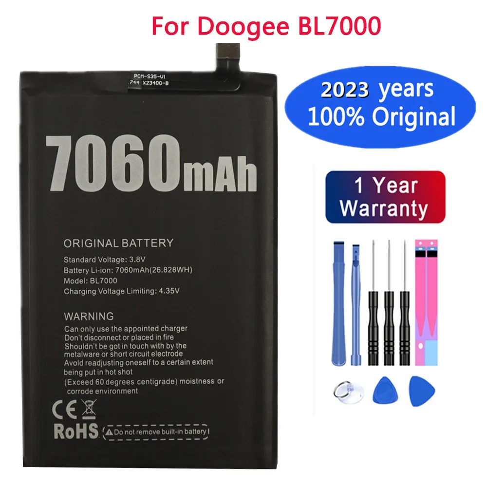 

2023 New High Quality 100% Original 7060mAh BL 7000 Battery For Doogee BL7000 Mobile Smart Phone Batteries + Tools