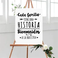 spanish version family wall stickers vinyl every family has a history quotes decals home party decoration poster hw042