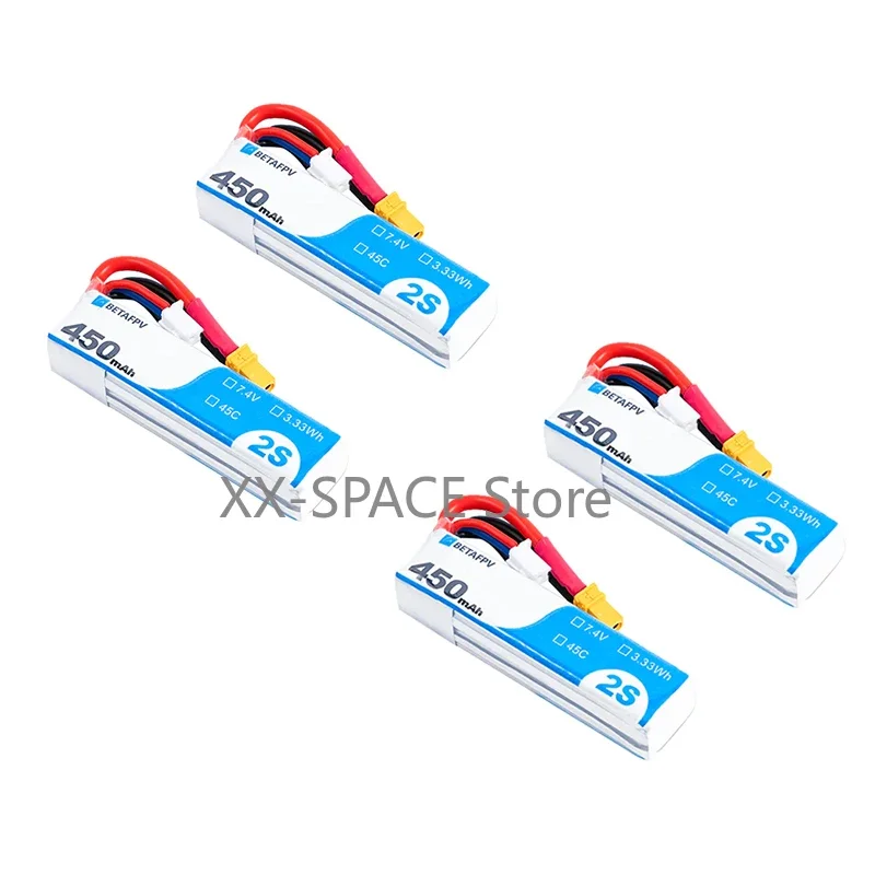 Betafpv 450mAh 2S 45C литий-полимерный аккумулятор/2S Whoop кабель Pigtail (XT30)