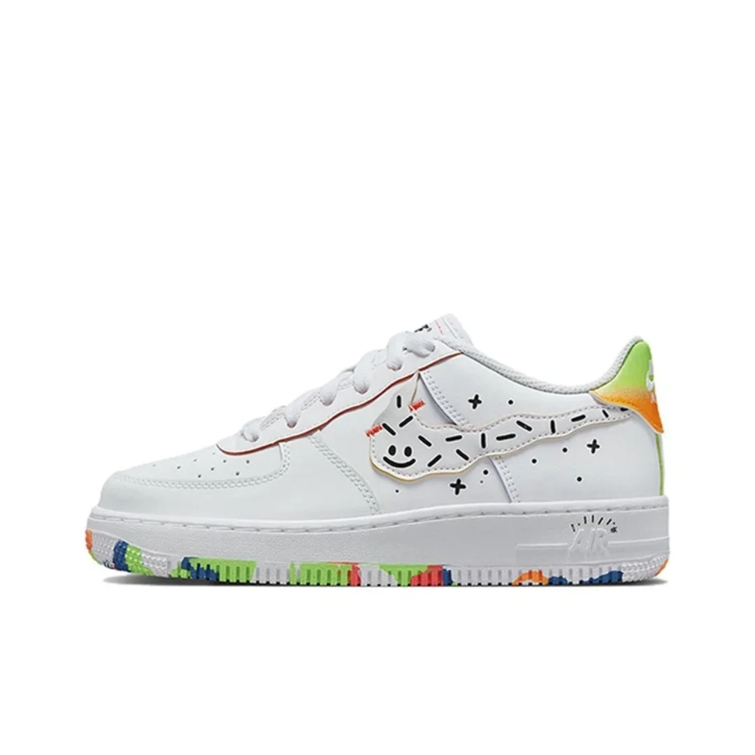 Nike Air Force 1 Kids Shoes Tide Boys Girls Low Top Sneakers Sports Durable Cushioned Skateboarding Athleisure