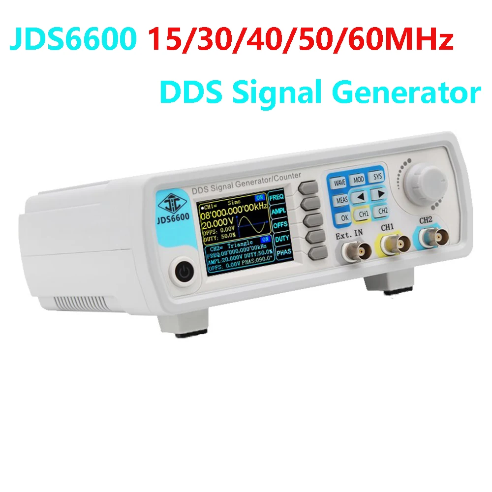 

H50 JDS6600 15/30/40/50/60MHz DDS Function Signal Generator/Source Dual/2-CH Frequency Meter Arbitrary Waveform Pulse Generator