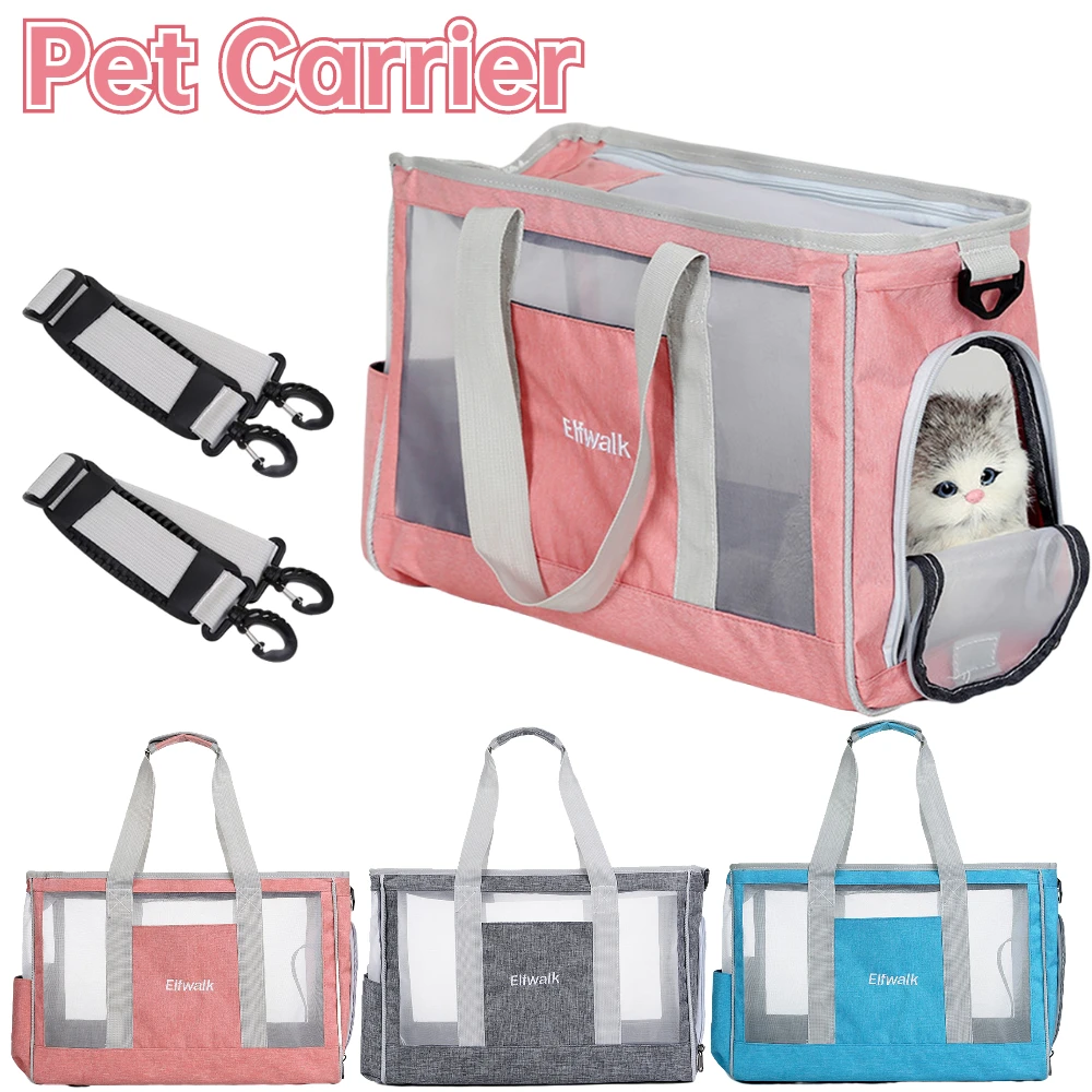 

Dog Carrier Bag Handbag Large Capacity Pet Hamster Carrier Bag Portable Mesh Cloth Breathable Foldable Backpack