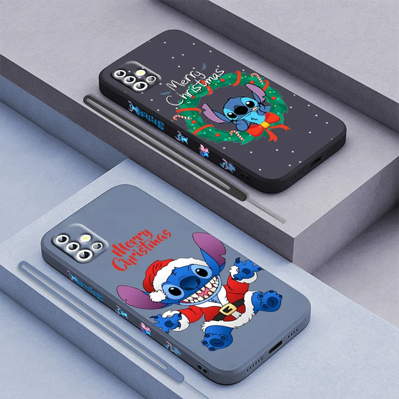 

Stitch Christmas Anime For Samsung Galaxy A71 A51 A81 A91 A41 A31 A21S A11 A01 A50 A30 A20S Liquid Left Rope Phone Case Fundas