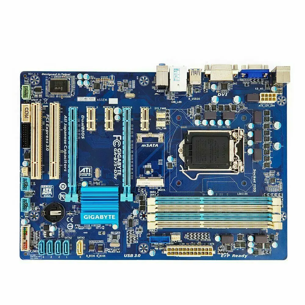 

For Gigabyte GA-B75-D3V Socket LGA 1155 DDR3 ATX Motherboard USB3.0 32G Used