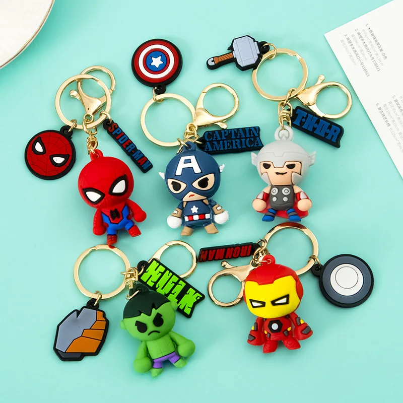 

Spider-Man Keychain Anime Figure Superhero Doll Keyring Bag Ornament Car Girls Boys Christmas Gift Cartoon Keychain Collection