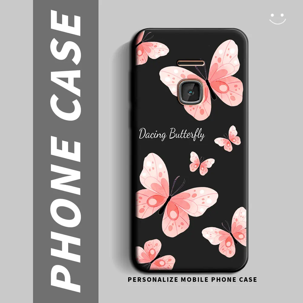 Чехол для Nokia 225 215 4G Мягкий Силиконовый ТПУ Новый Цветочный Бабочка Модный чехол