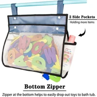 bath toys storage bags mesh net bathroom organizer for water toys wide open design sand toys storage net water proof bag